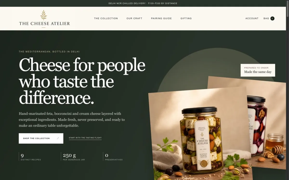 The Cheese Atelier website