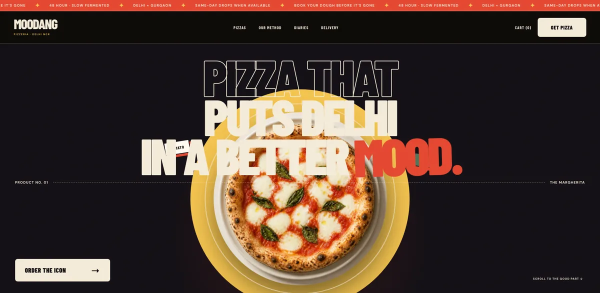 Moodang Pizzeria website