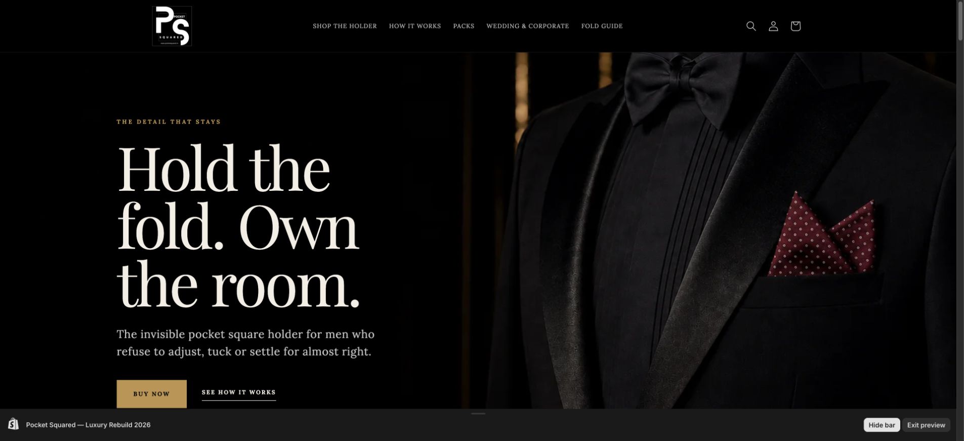 Pocket Squared website homepage